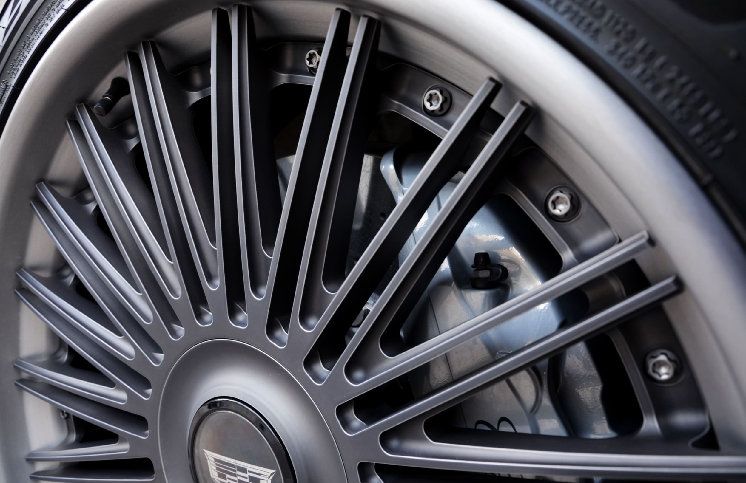 Close-up of Vossen S17-14 three-piece forged wheel with exposed stainless steel hardware