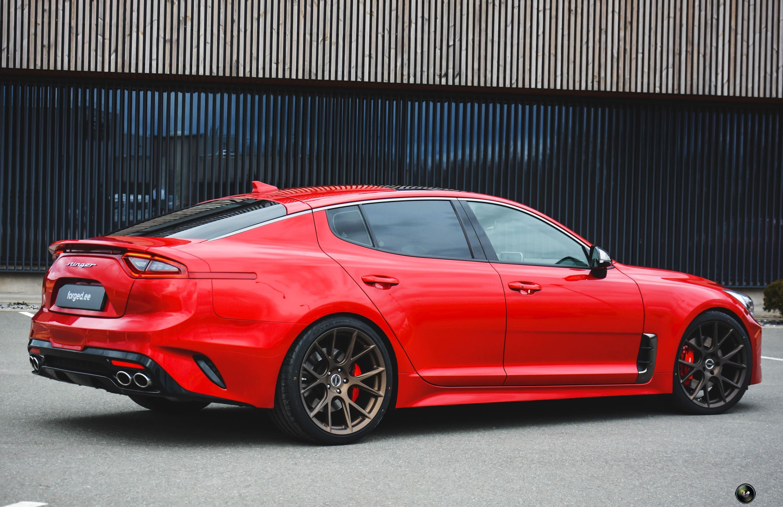 Kia Stinger on 20'' Vossen HF Wheels Rear Quarter Satin Bronze Finish